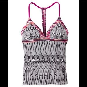 PRANA Aleka Tankini Top Black Feather NWT